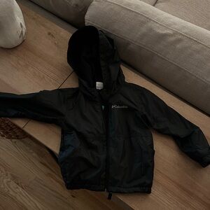 Columbia Black Hooded Packable Jacket